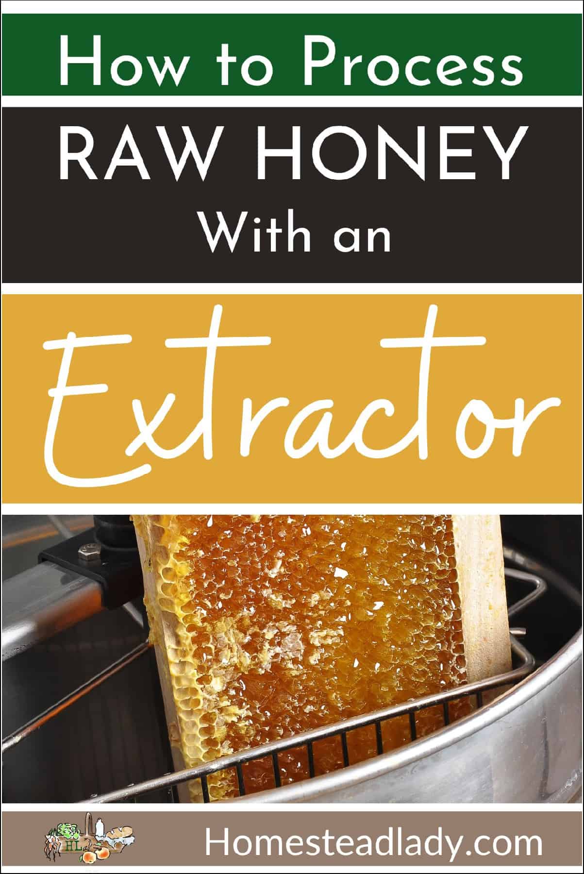 raw honey frame in an extractor