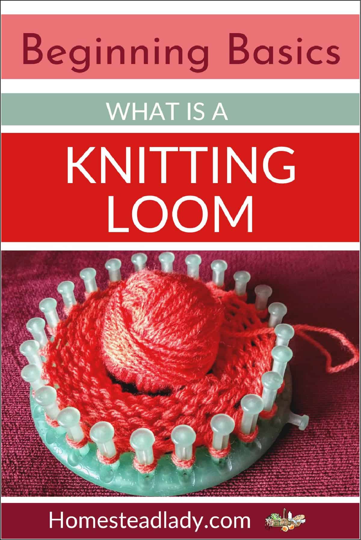 knitting loom with ball of yarn