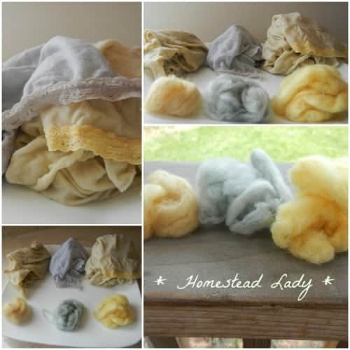 Natural Dyes from the Children's Garden - Grape Hyacinth, Chamomile and Dandelion Flowers. www.homesteadlady.com