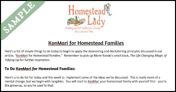 Sample KonMari for Homestead Families Download l Homestead Lady.com
