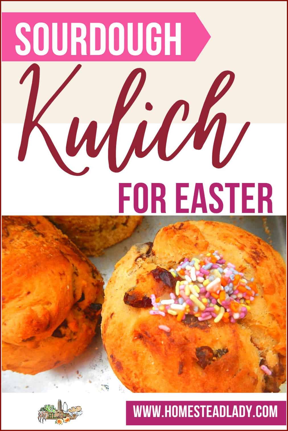 kulich Easter bread with sprinkles