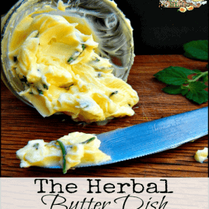 Herbal butter on table