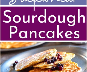 sourdough blueberry pancakes with buckwheat