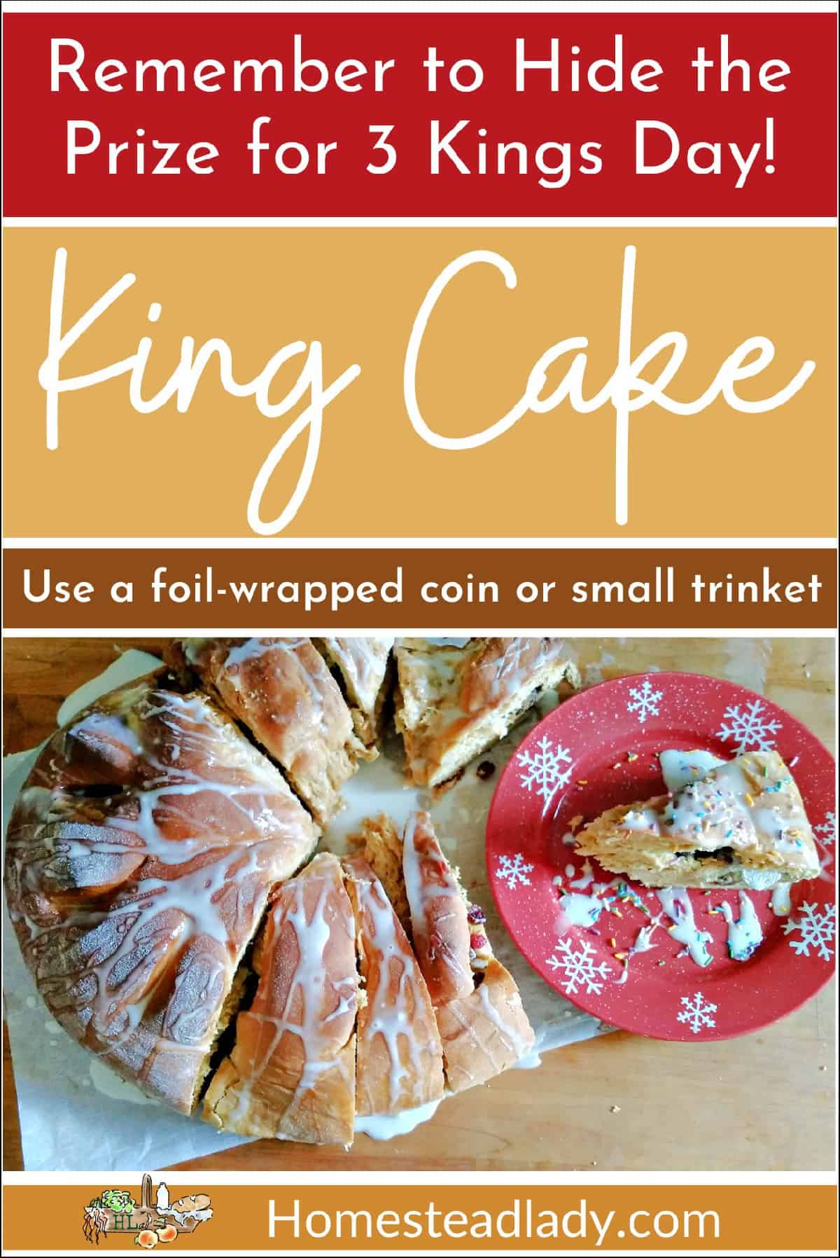 holiday sweet bread king cake sliced sitting on a table