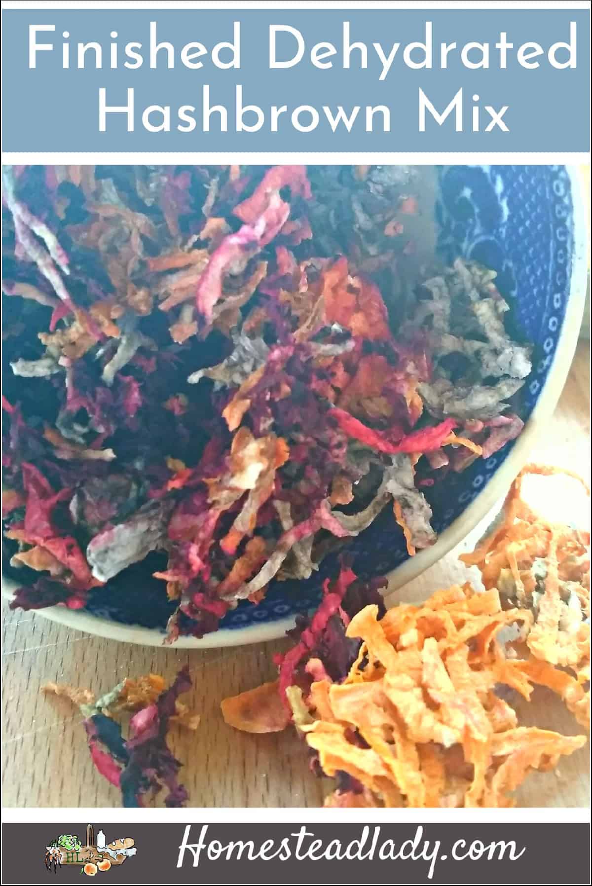 dehydrated paleo veggie shredded mix in a bowl