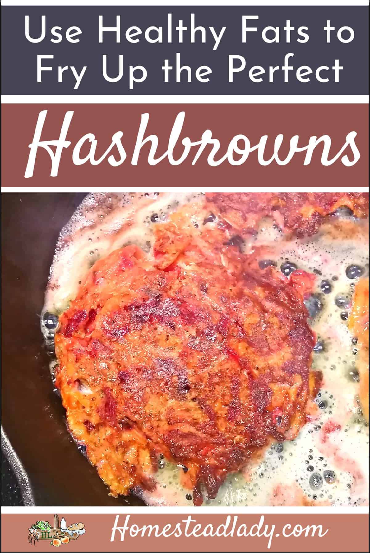 fried hashbrown in a cast iron pan