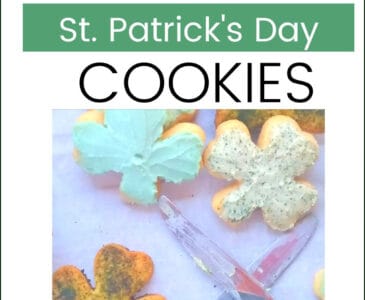 shamrock shaped cookies with green frosting