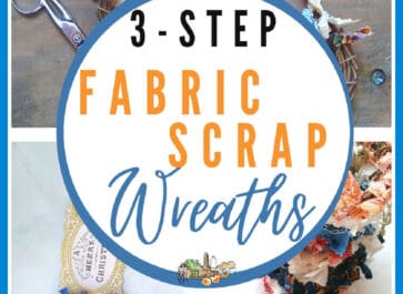 fabric scraps and wreaths