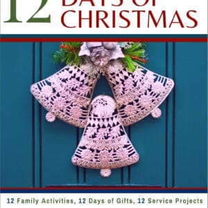 12 Days of Christmas Book Cover with silver bells on a blue door