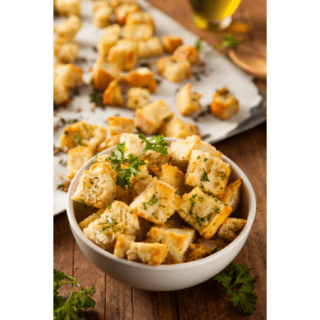 croutons in a dish
