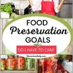 Do I Have to Can? Food Preservation Goals