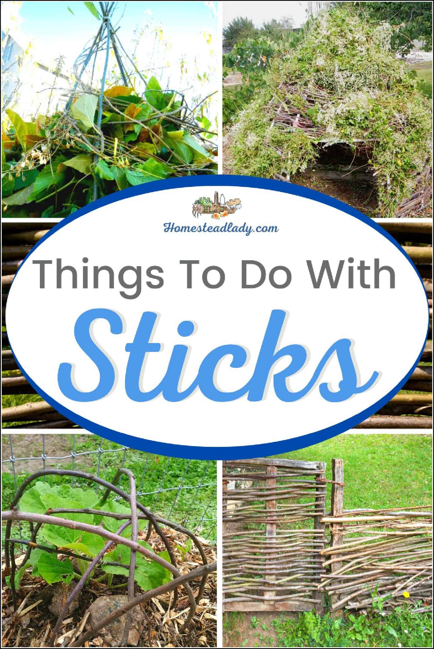 various structures made of sticks