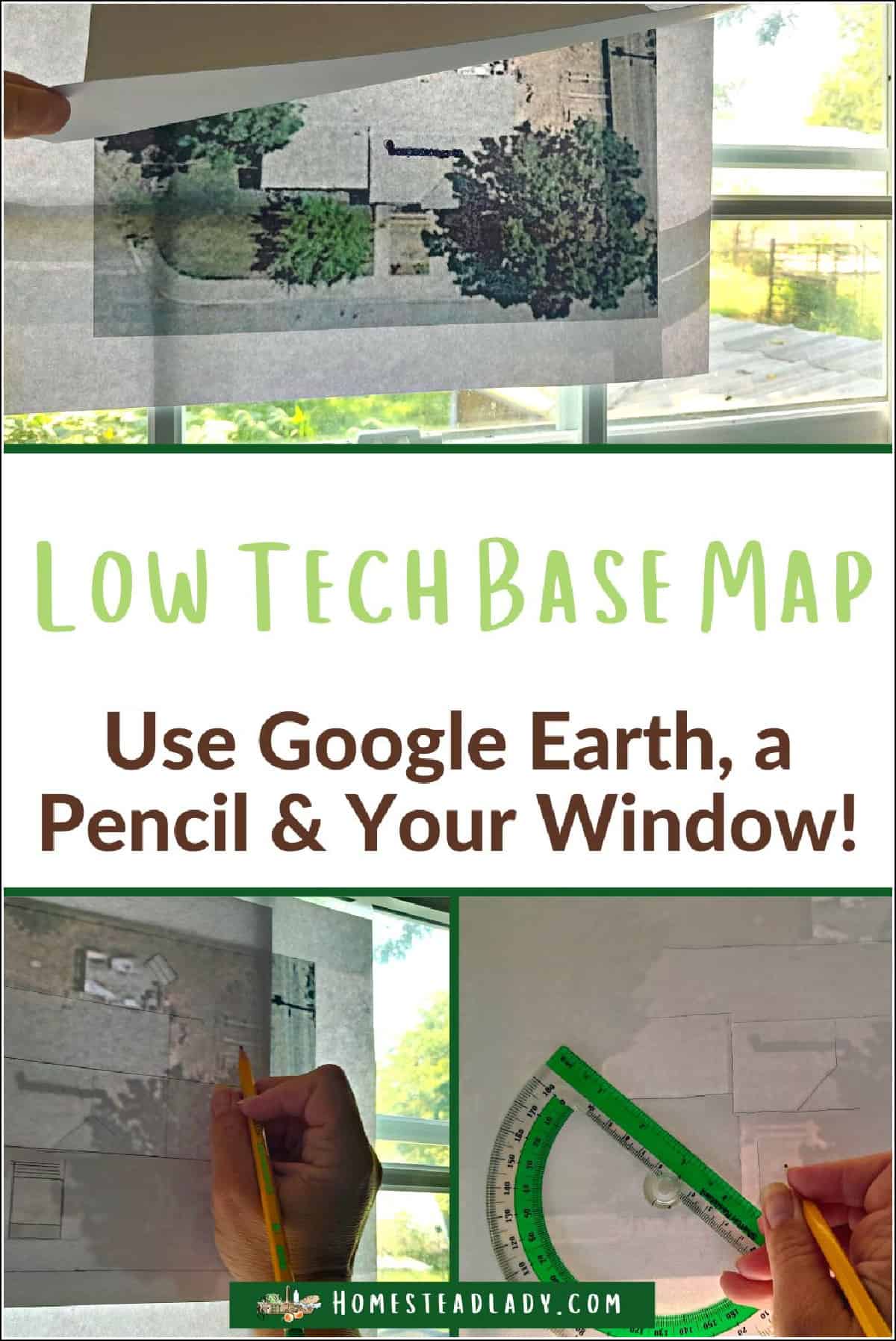 hand tracing a google map onto a base map