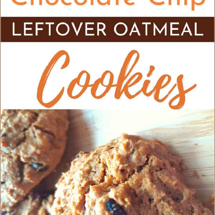chocolate chip pumpkin oatmeal cookies on a wooden table